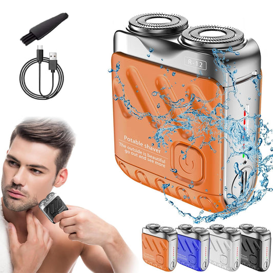 Skyworl Mini Shaver, Beard Shavers Portable Suitcase Design, Mini Portable Electric Shaver for Men Waterproof, Fast Charging Long Battery Life Beauty and Personal Care Rhycoma