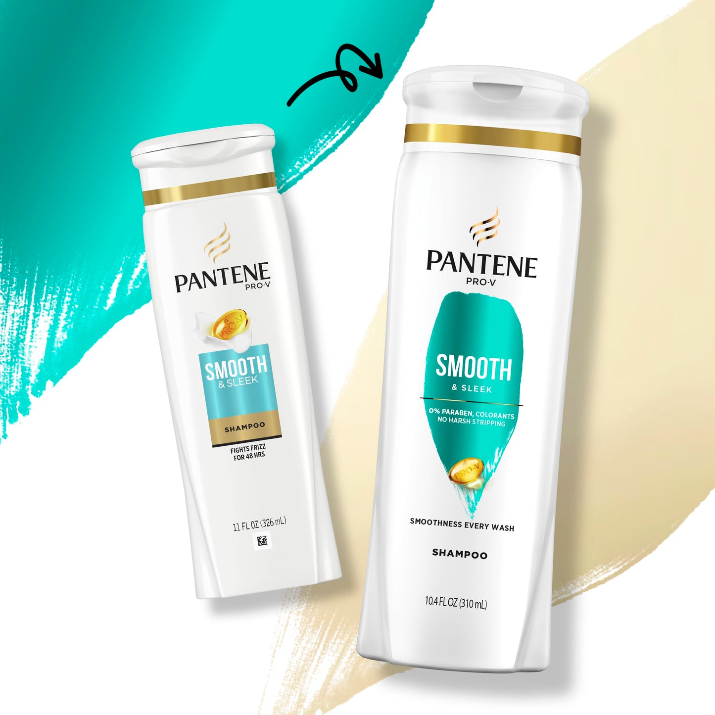 Pantene Pro-V Smooth & Sleek Duo Set Shampoo & Conditioner 12-12.6 Fl Oz