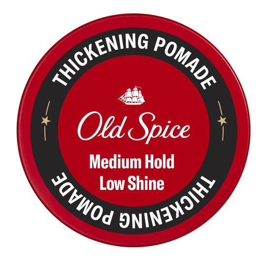 Old Spice Mens Hair Thickening Pomade, Medium Hold with Low Shine, 2.22 oz
