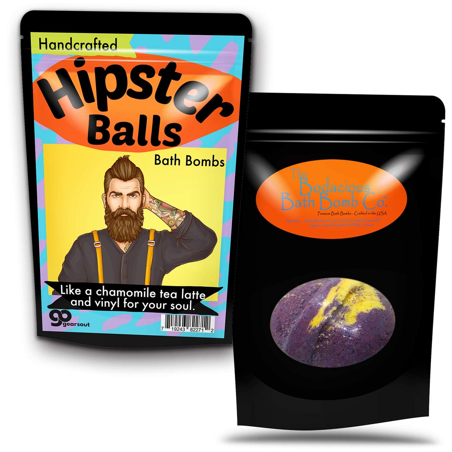Hipster Balls - Cool Bath Bombs - Giant Handcrafted Fizzers - Stain Free - Huge - Good for the Soul