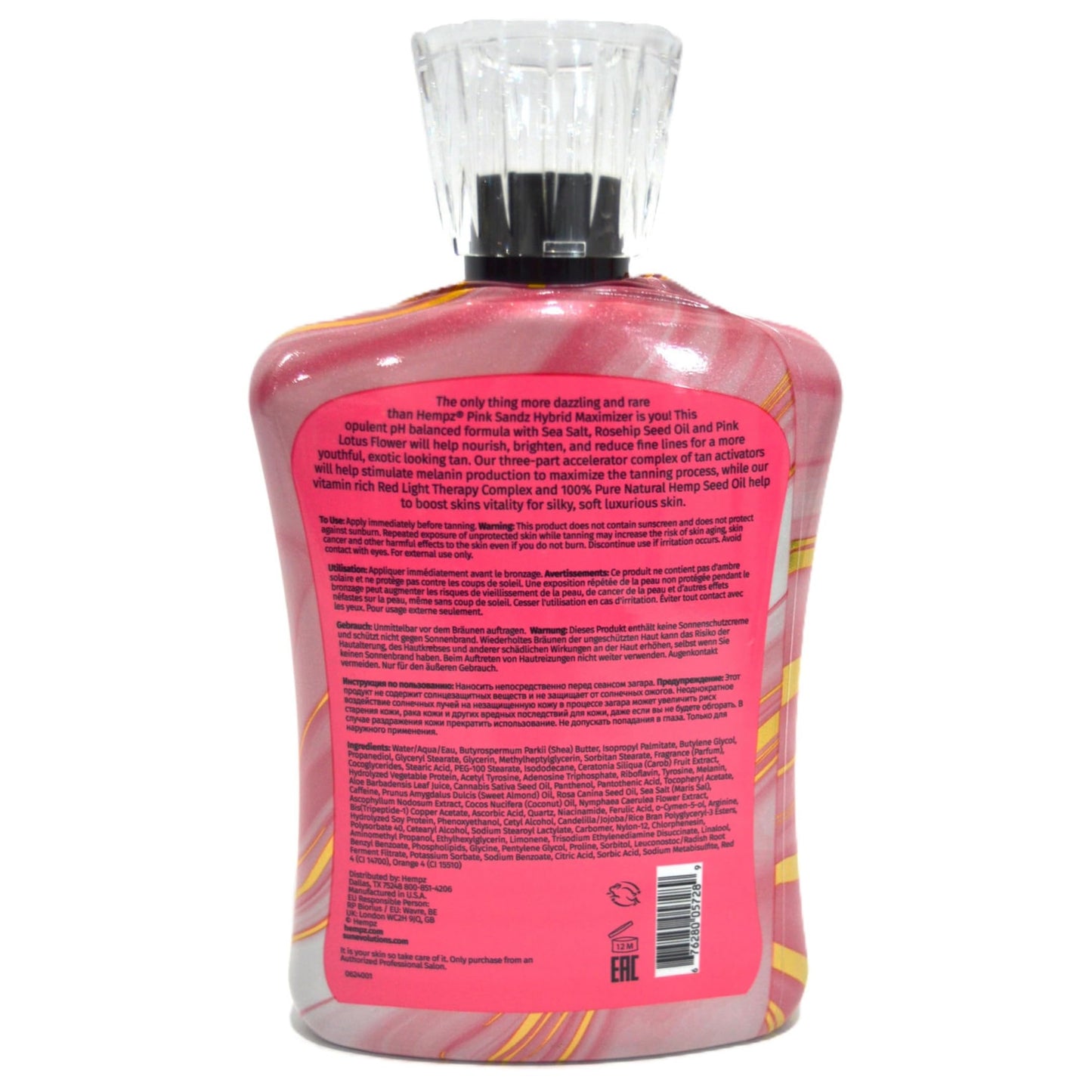 Hempz Pink Sandz Hybrid Maximizer for UV Tanning & Redlight Therapy 13.5oz