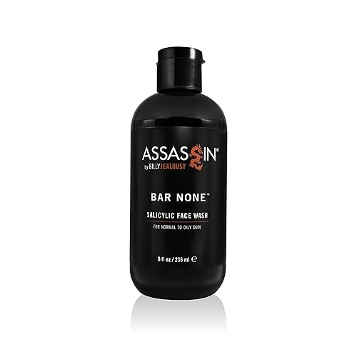 Billy Jealousy Assassin Bar None Salicylic Face Wash Men's, Non-Abrasive Face Exfoliant for Combination and Oily Skin, Unclogs Pores and Tones Skins