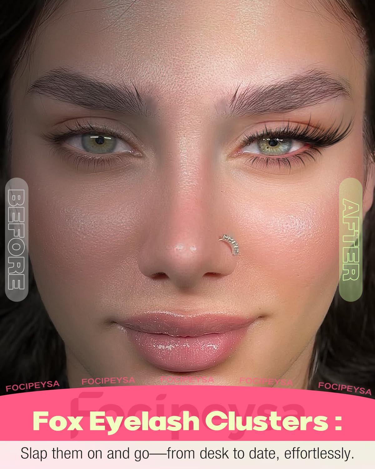 Focipeysa Wispy Lash Clusters Spiky Eyelash Clusters 10-18mm Eyelash Extensions Fox Eye Eyelash Right Left Individual Lashes Foxtail Lashes Thin Soft Beauty and Personal Care Focipeysa