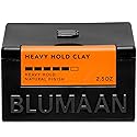 BLUMAAN Heavy Hold Clay - Men's Extra Strong Hold Hair Clay Creates Texture and Volume (2.5 oz) - Natural Matte Finish with Organic Oils - Controls