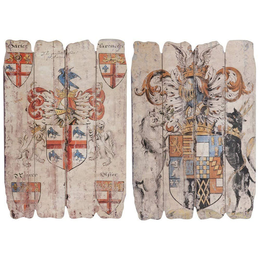 Benzara BM165474 Multicolor Wooden Wall Plaque (Set of 2) Beauty and Personal Care Benzara