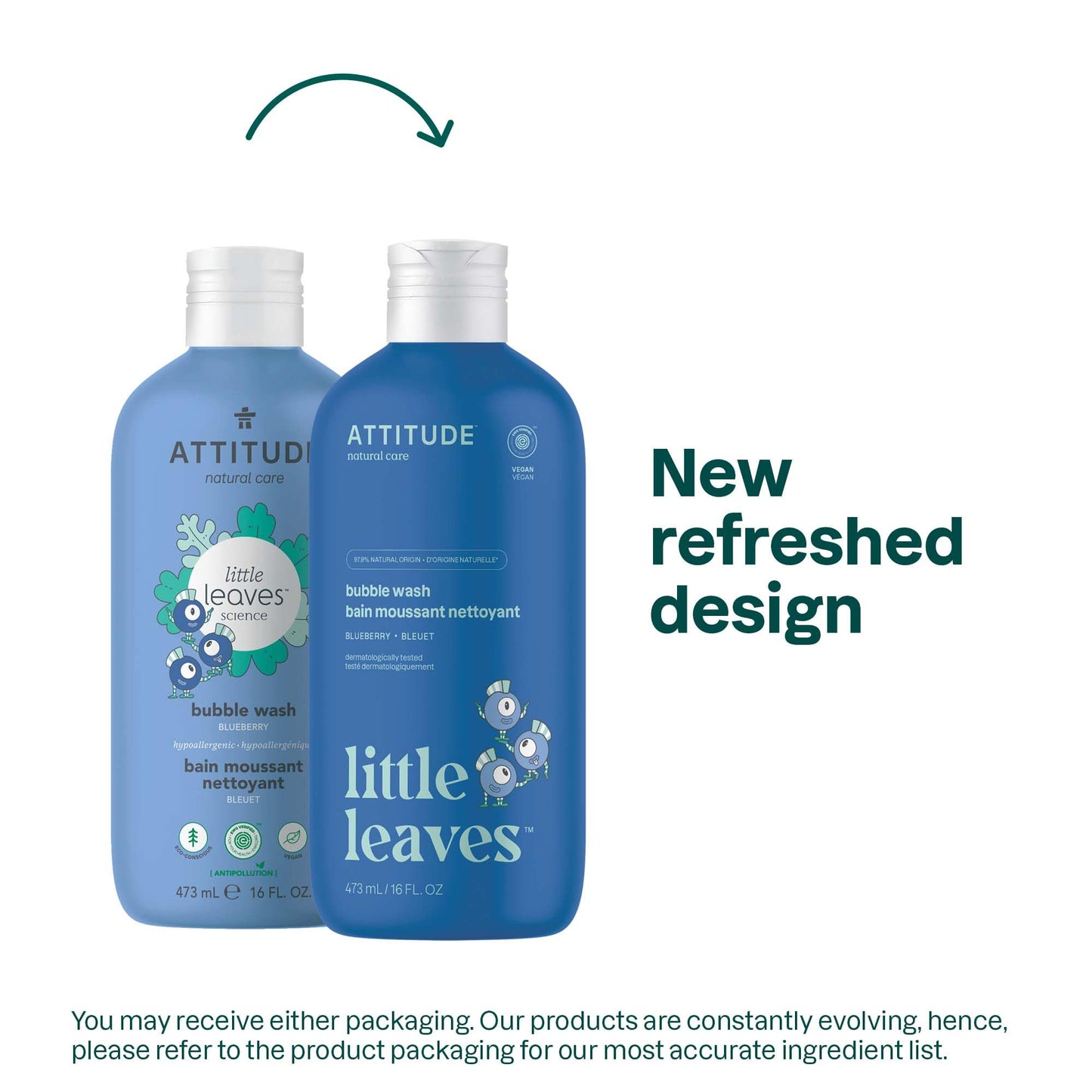 Attitude Bubble Wash for Kids, Hair Shampoo and Body Soap, EWG Verified, Plant- and Mineral-Based, Vegan, Blueberry, 16 Fl Oz Beauty and Personal Care BIO SPECTRA ATTITUDE