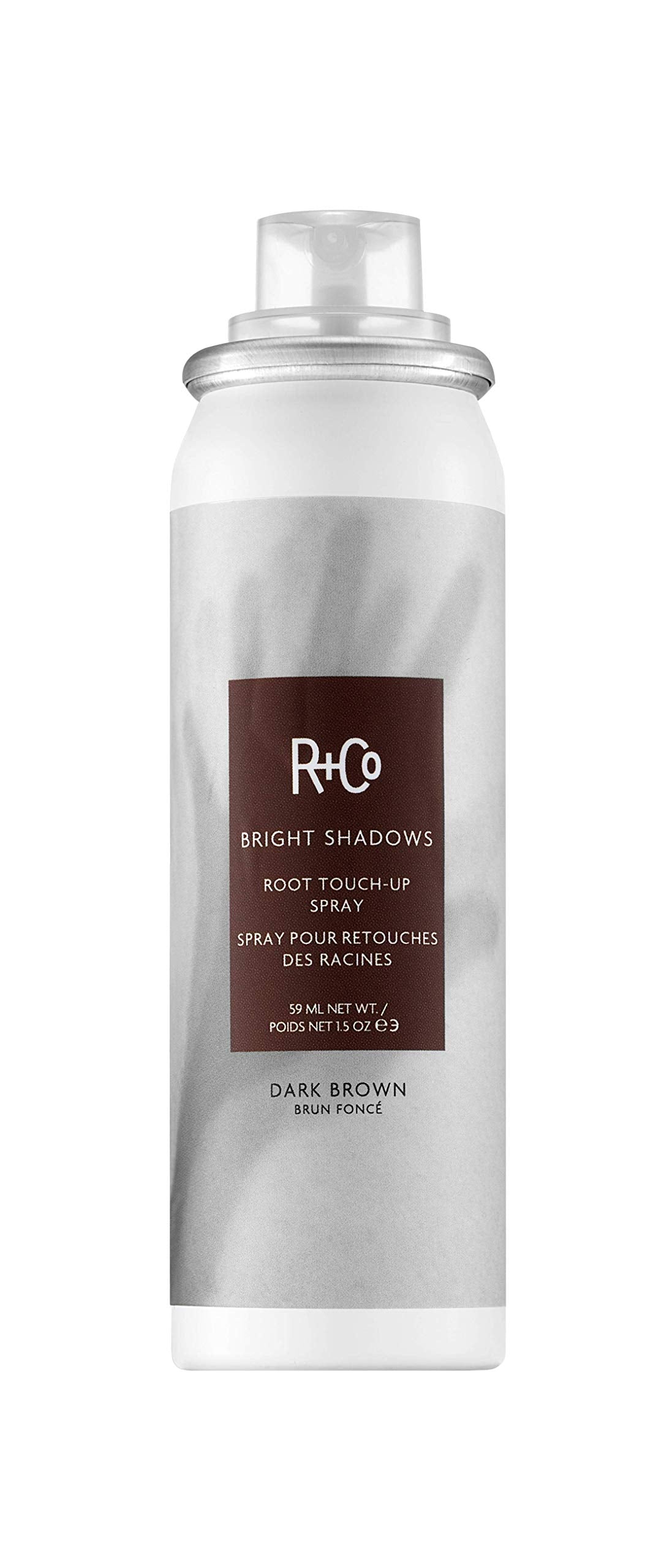 R+Co Bright Shadows Root Touch up Spray, Dark Brown, 1.5 Oz