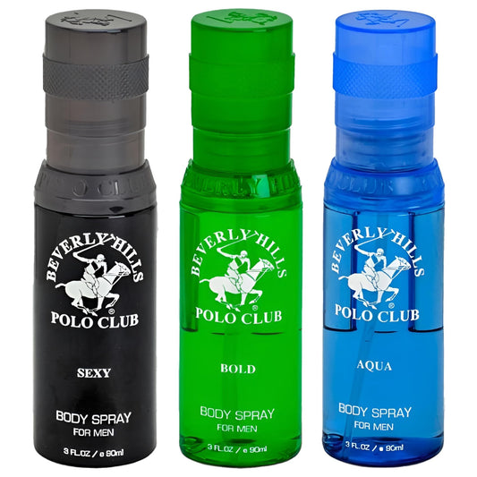 Beverly Hills Polo Club Men's Body Spray Collection Gift Set - 3 Distinct Luxury Designer Scents for Elevated Daily Confidence & All-Day Freshness, 3 Beauty & Personal Care Beverly Hills Polo Club