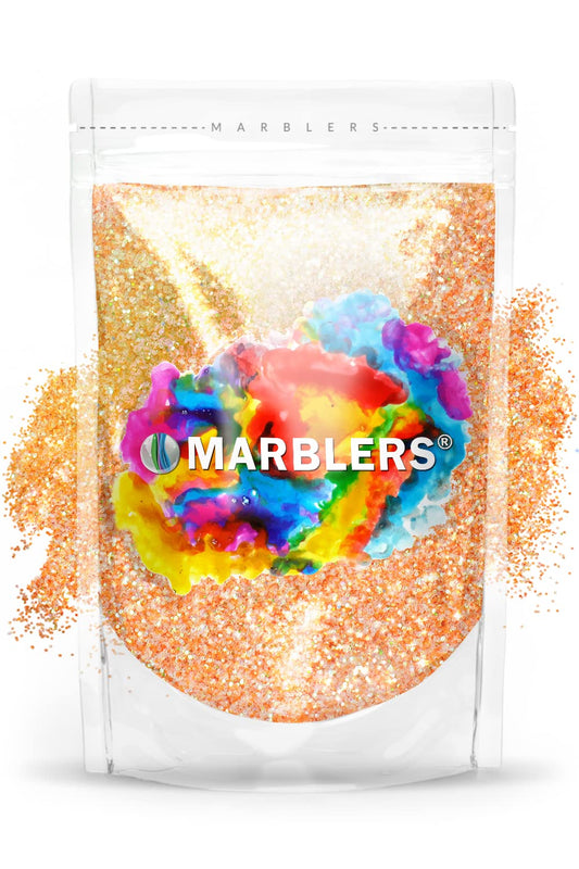 MARBLERS Holographic Glitter [Unicorn Orange] 3oz (85g) | Fine | Non-Toxic, Vegan, Cruelty-Free | Face, Body, Eyeshadow, Hair, Festival, Party Makeup