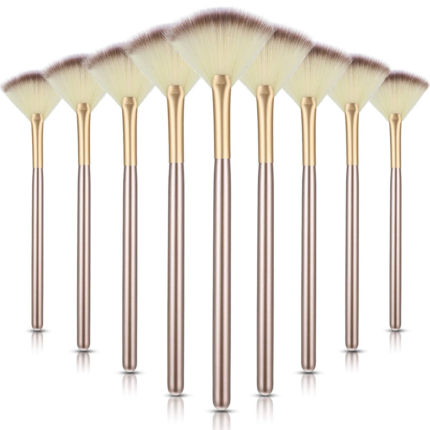 9 Pieces Facial Fan Mask Brushes, Soft Facial Applicator Brushes Tools for Peel Glycolic Makeup for Mud Cream(Champagne) Beauty and Personal Care Maitys Default Title