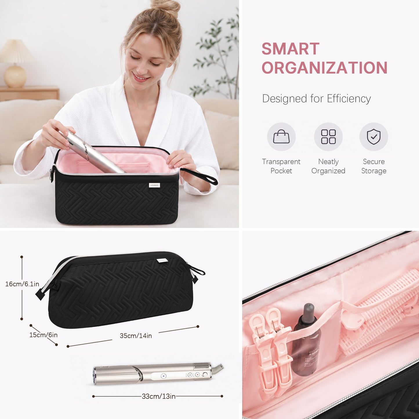 Leudes Hair Tools Travel Bag for Shark Flexstyle Carrying Case Portable Shark Hair Air Wrap Dryer Case Waterproof Dustproof Flat Curling Iron Travel Beauty and Personal Care Leudes