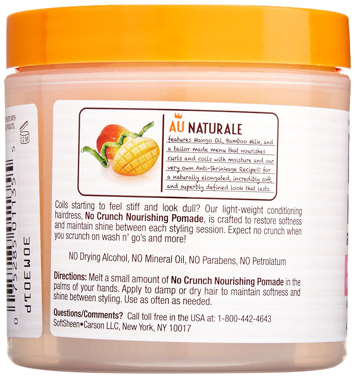 SoftSheen-Carson Dark and Lovely Au Naturale Anti-Shrinkage No Crunch Nourishing Pomade, 4.4 oz