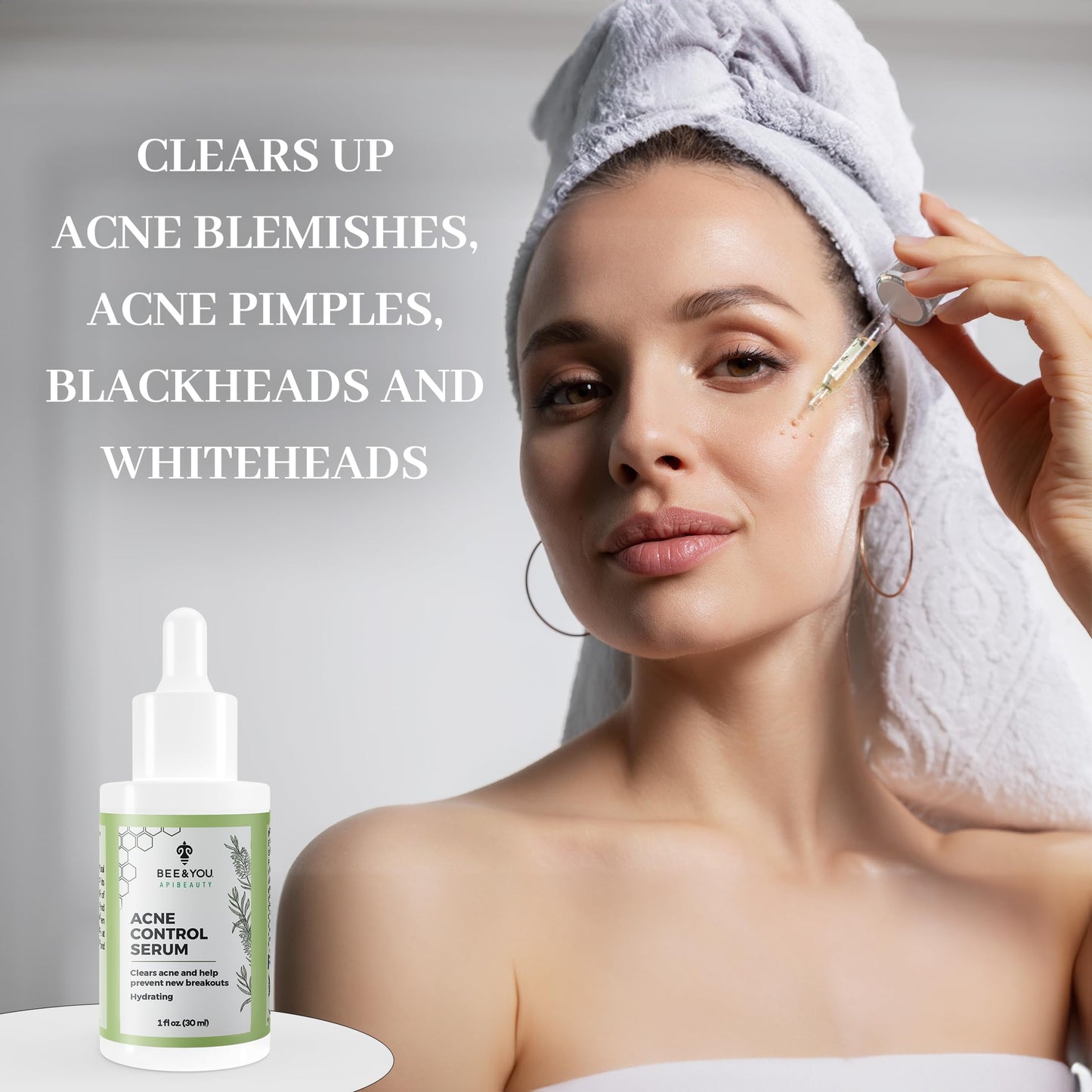 BEE and YOU Acne Treatment with Salicylic Acid, Bee Venom and 100% Natural Propolis Extract Acne Serum for Face and Body to Control and Clear Beauty & Personal Care BEE & YOU