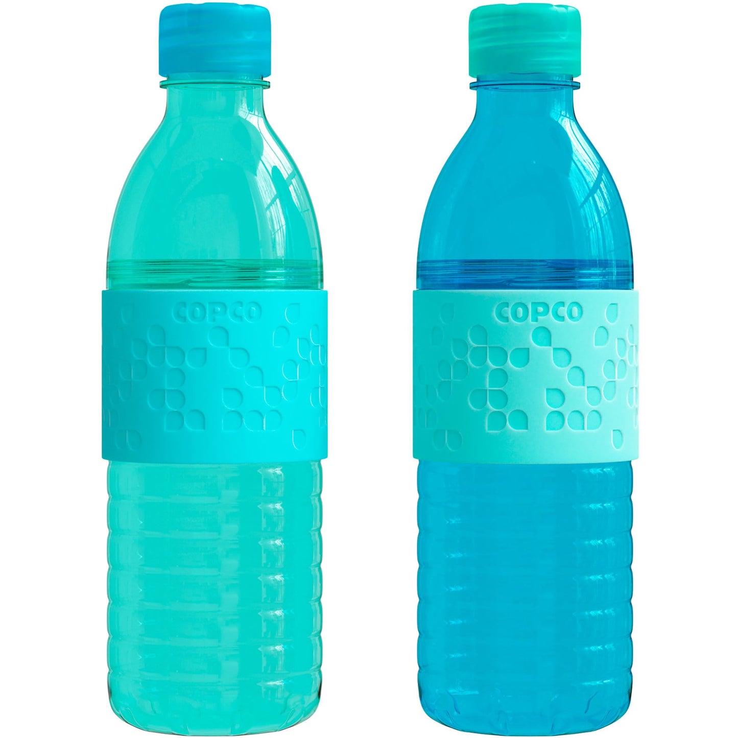 Copco Hydra 16.9oz Water Bottle, Set of 2 - Non-Slip Sleeve & BPA-Free Tritan Plastic - Dishwasher Safe, Reusable Plastic To Go Bottle - Leak-Proof
