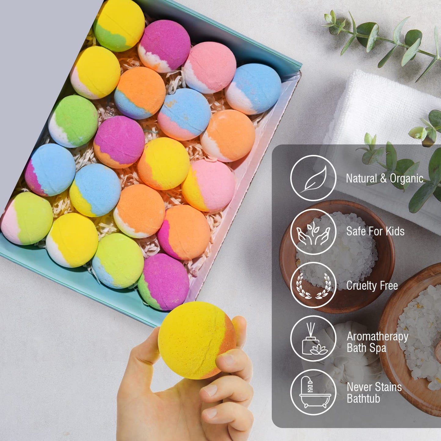 Bath Bombs for Kids with Surprise Inside, 20 Pack Kids Bath Bombs Gift Set with Toys for Girls Boys, Handmade Child-Safe Bubble Bath Fizzy Balls Kit…