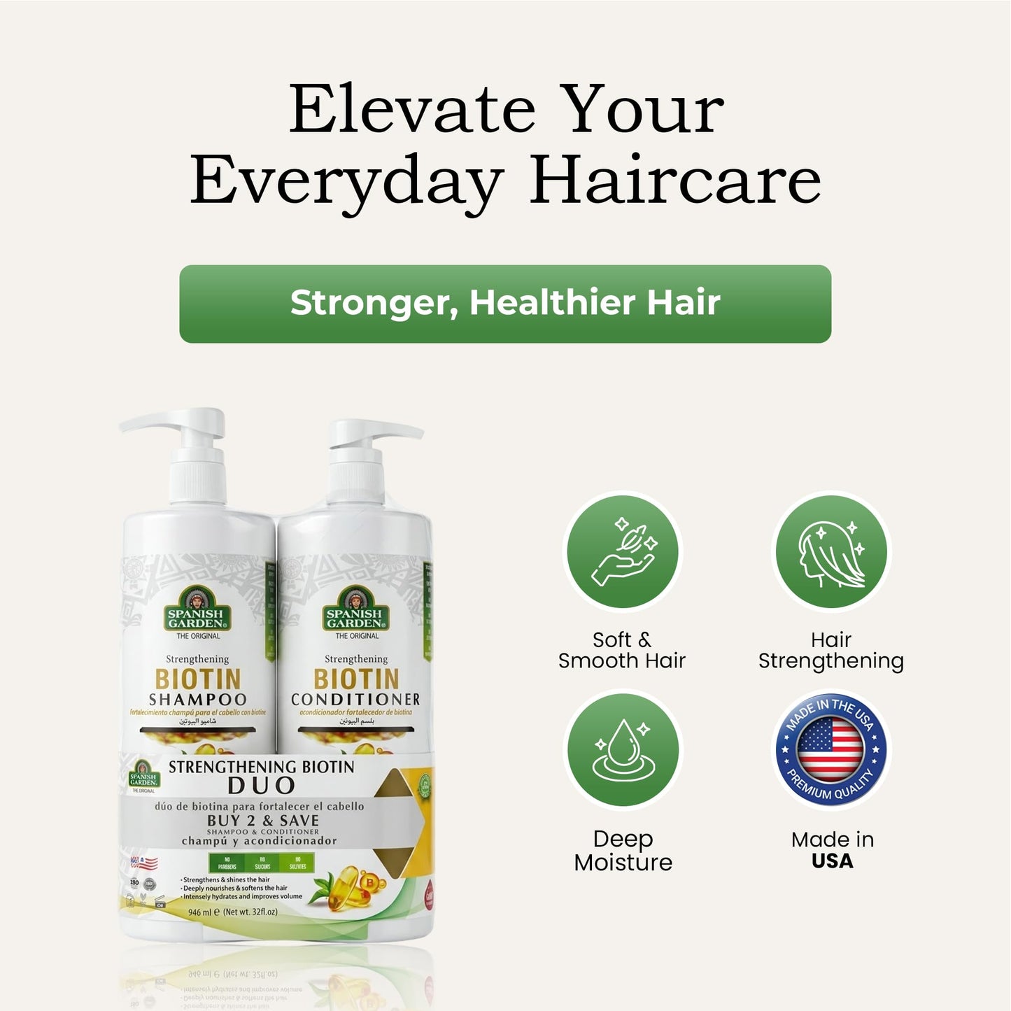Spanish Garden Biotin Shampoo & Conditioner Set 2 Pound