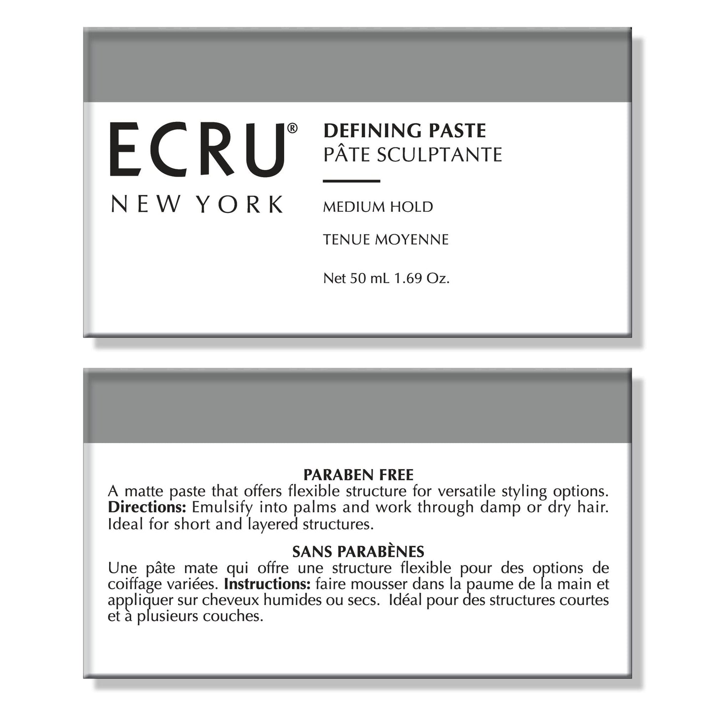 ECRU New York Defining Paste, Medium Hold Hair Wax, Styling Cream, Texturizing Hair Products, Travel Size Pomade, 1.69oz
