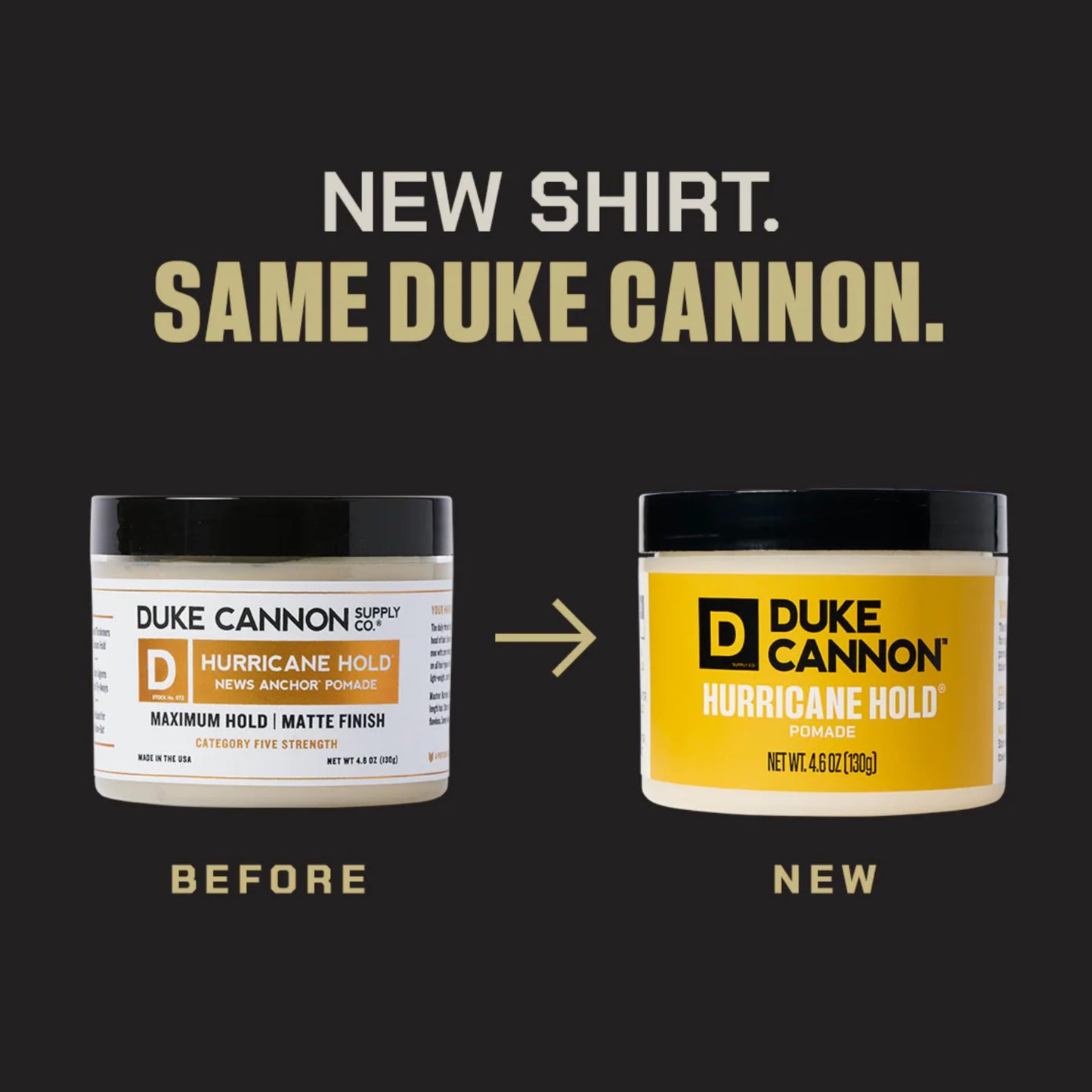 Duke Cannon Supply Co. Hurricane Hold Pomade - 4.6 oz - Extra Strong Hold, No Shine, Water-Based for Easy Washout, Long-Lasting Hair Control