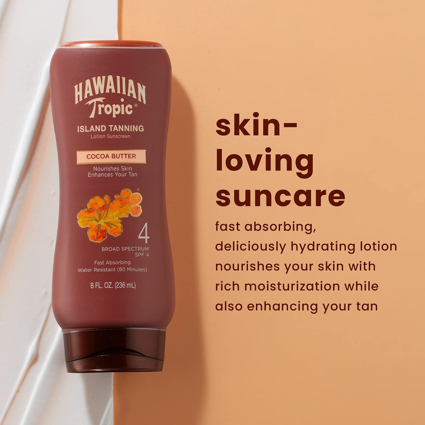 Hawaiian Tropic Sunscreen Protective Dark Tannning Sun Care Sunscreen Lotion - SPF 4, 8 Ounce