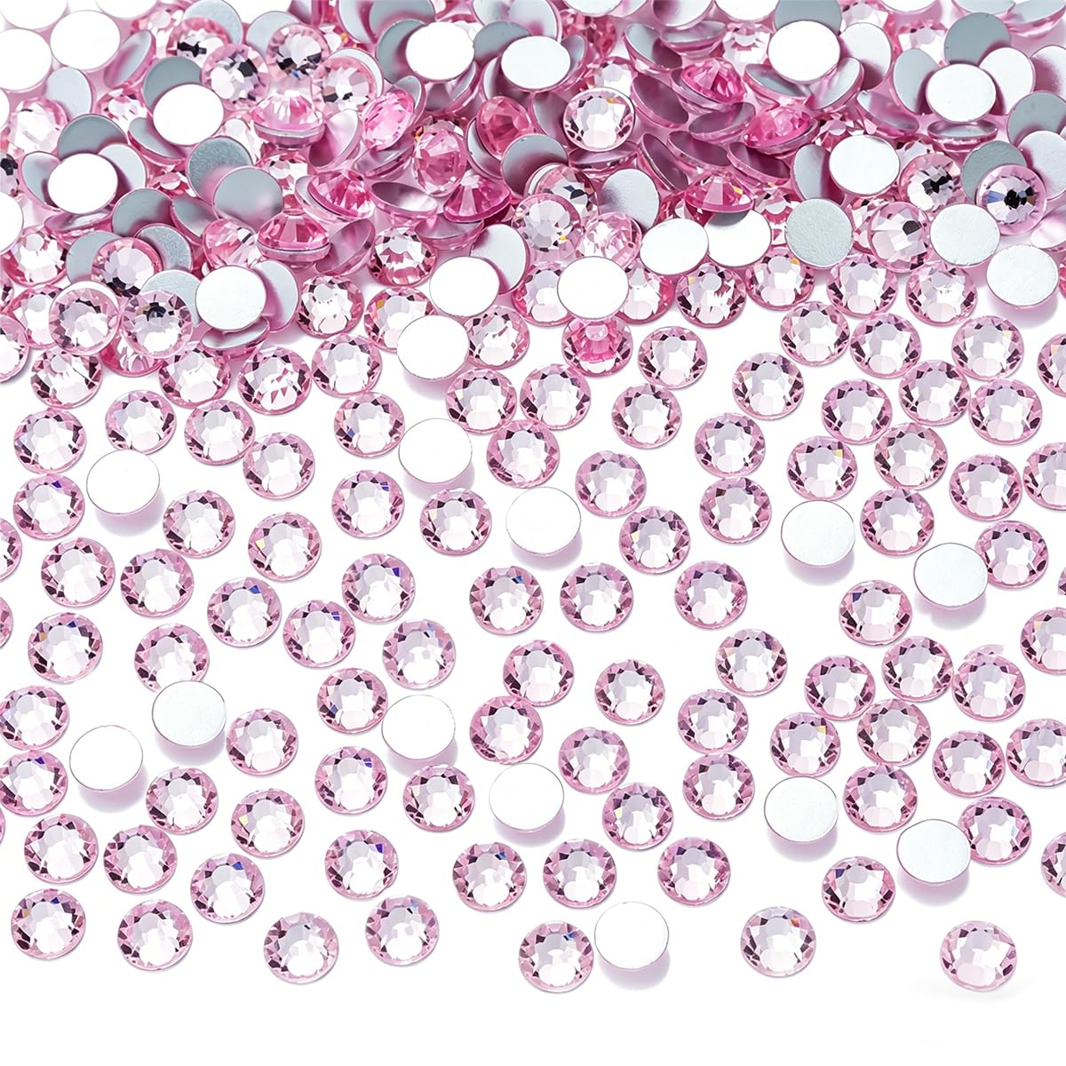 qiipii Light Pink Nail Rhinestones 2880pcs SS10 2.8mm K9 Glass Round Stones Bulk Nail Art Charms Flatback Gems Beads Diamonds Jewels Crystals Beauty & Personal Care qiipii