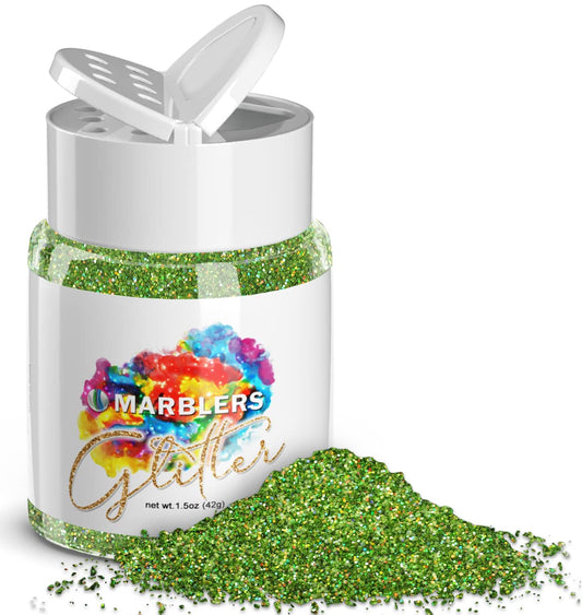 MARBLERS Holographic Glitter [Holo Apple Green] 1.5oz (42g) | Fine | Non-Toxic, Vegan, Cruelty-Free | Face, Body, Eyeshadow, Hair, Party Makeup | Nail