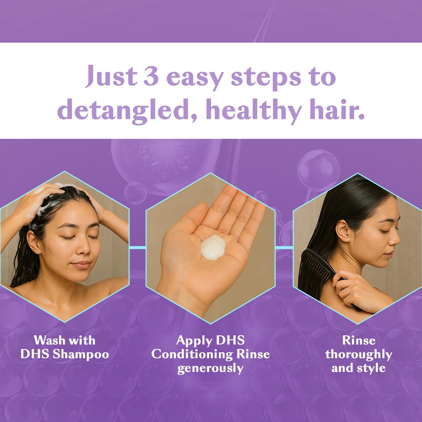 DHS Conditioning Rinse Moisturizing Conditioner - Hydrating and Detangling for Dry, Damaged, or Oily Hair - 2 Pack (8 oz Bottles)