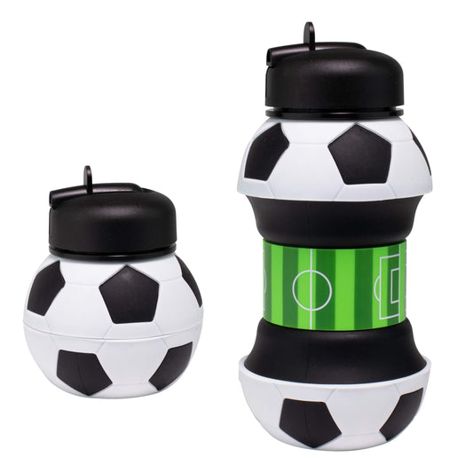 Maccabi Art Clip-On Collapsible BPA-Free Silicone Soccer Ball Water Bottle for Kids, 18 Oz. Size