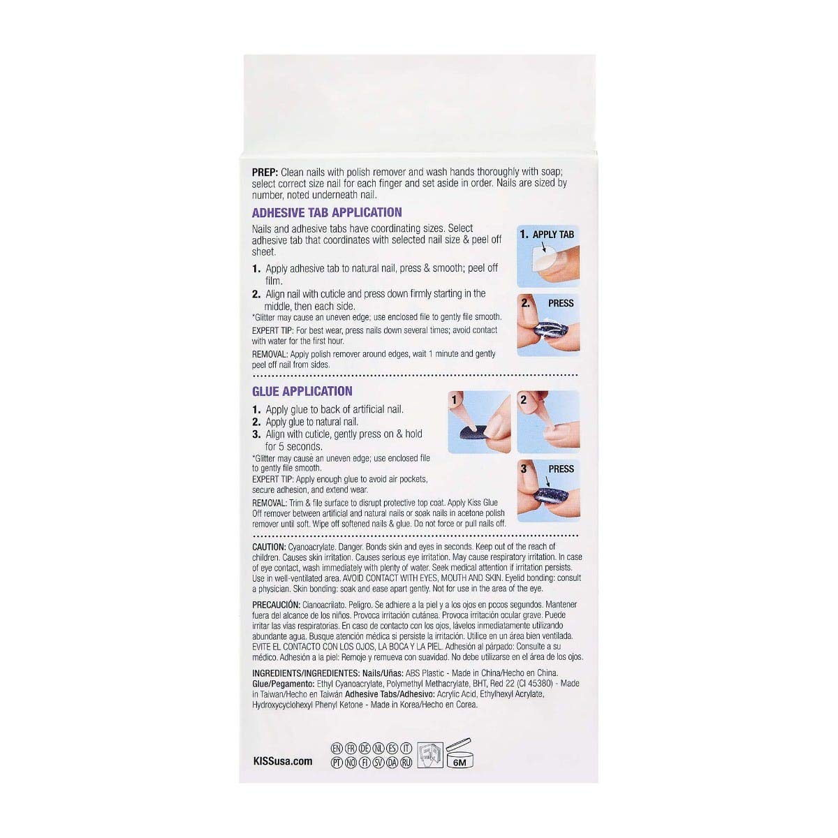 KISS Gel Fantasy Ready-to-Wear Press-On/Glue-On Nails Kit, Long Length, Style “Hard To Forget”, with 24 Mega Adhesive Tabs, Pink Gel Glue, Manicure