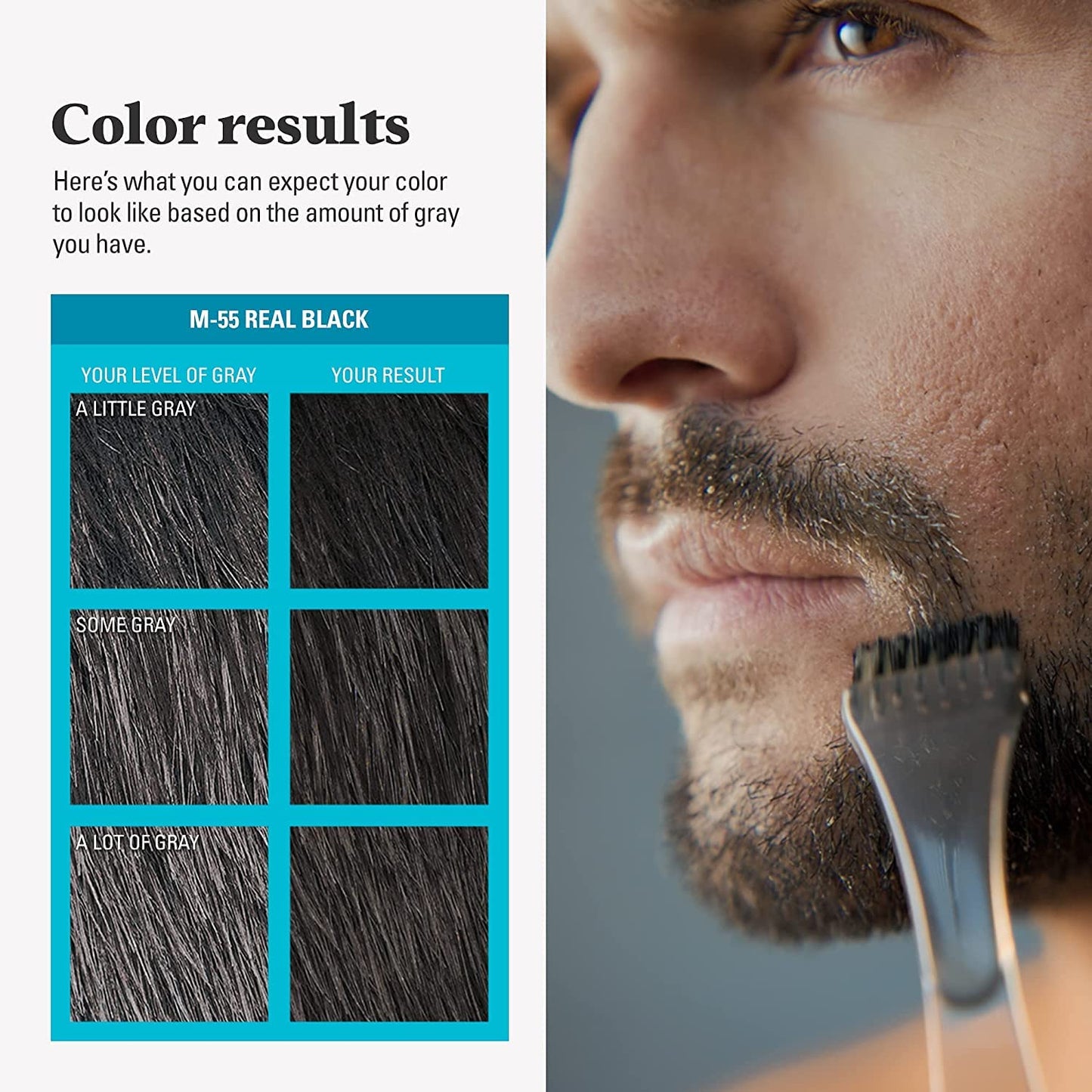 Just For Men Mustache & Beard multiple uses Beard Dye for Men with Brush Included, With Keratin Biotin Aloe and Coconut Oil for Healthy Facial Hair