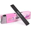 10pcs - PANA Jumbo Double-Sided Emery Nail File for Manicure, Pedicure, Natural, and Acrylic Nails - Black (Grit 60/60)