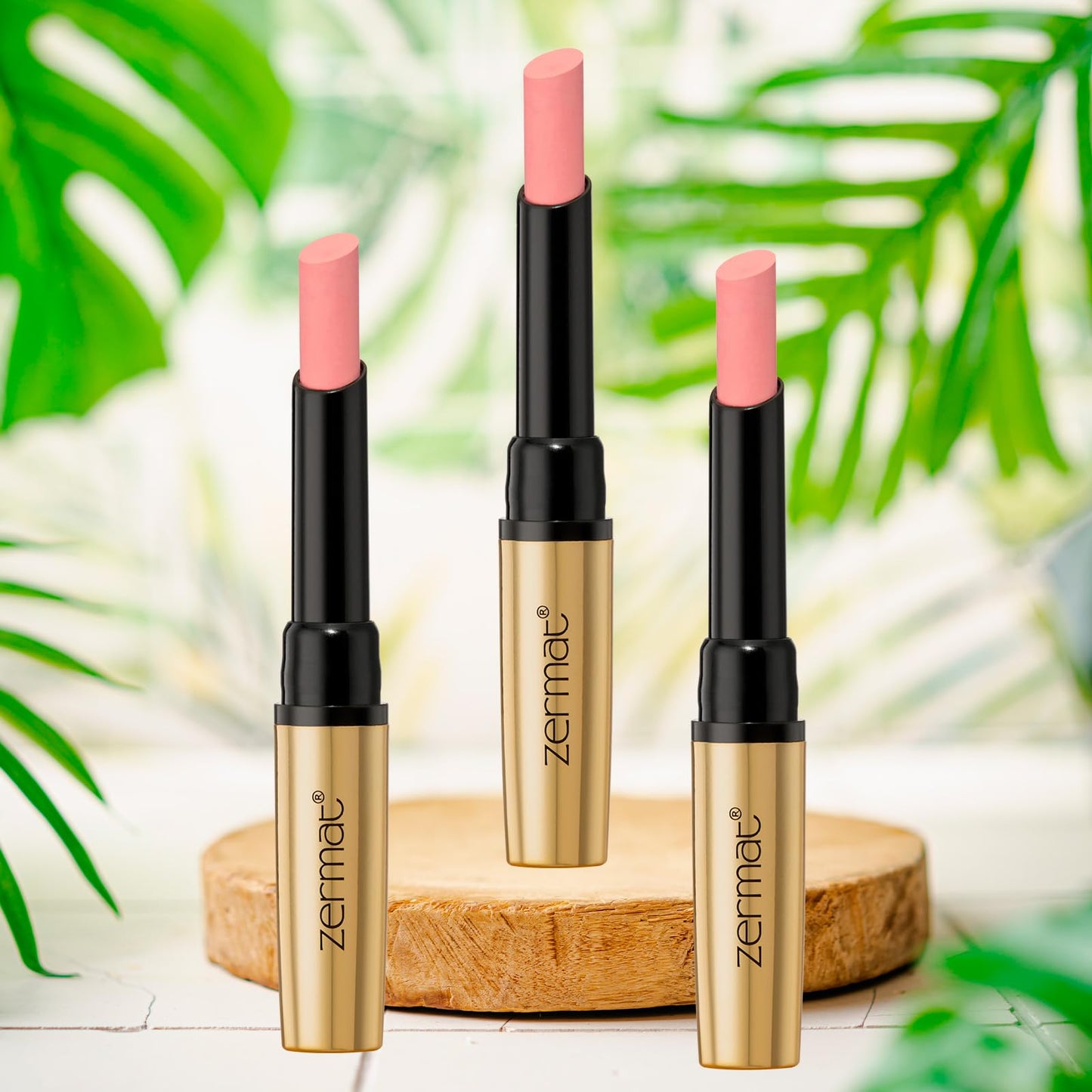 Zermat Eleganzza Reflex Long-Lasting Lipstick, Fabulous Almendra Shade, Moisturizing Formula, 8 Hour Wear, 0.06 Oz