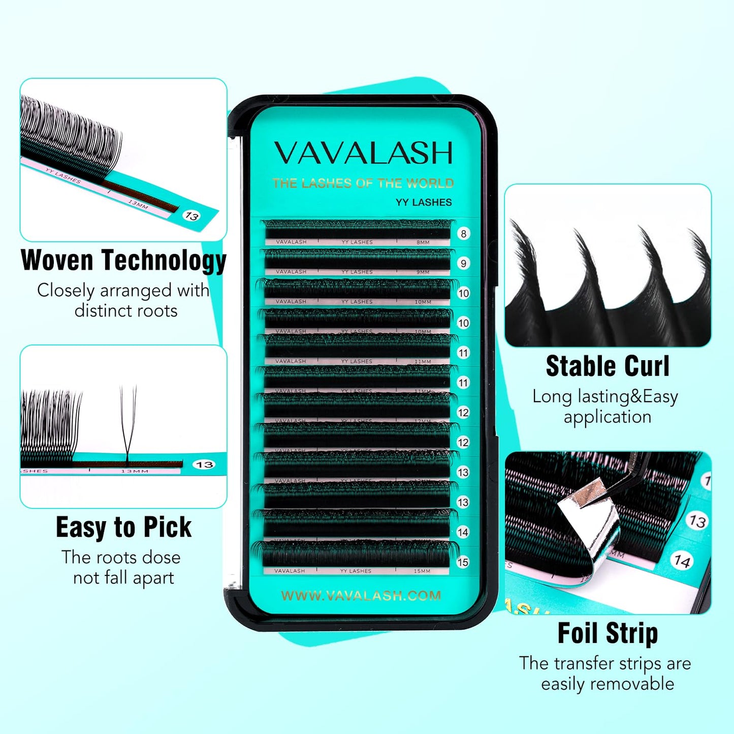 VAVALASH U Lash Extensions D Curl 0.07mm 8-15mm Mix Tray 2D UU Lash Fans Eyelash Extension U Shaped Natural Wispy Volume Lashes Extension Soft Matte Beauty and Personal Care VAVALASH