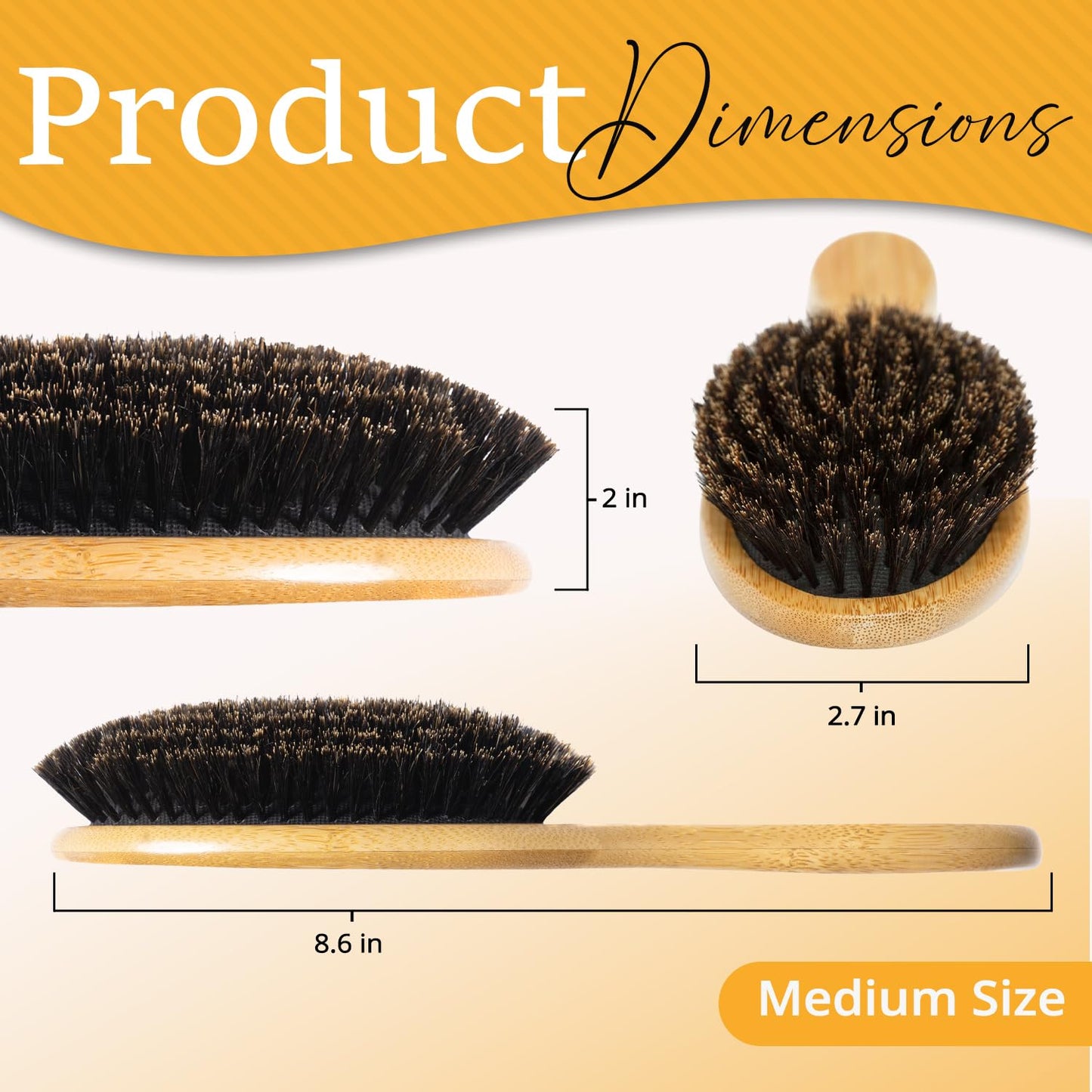 Belula 100% Boar Bristle Hair Brush Set (Medium). Soft Natural Bristles for Thin and Fine Hair. Restore Shine And Texture. Wooden Comb, Travel Bag Beauty and Personal Care Belula