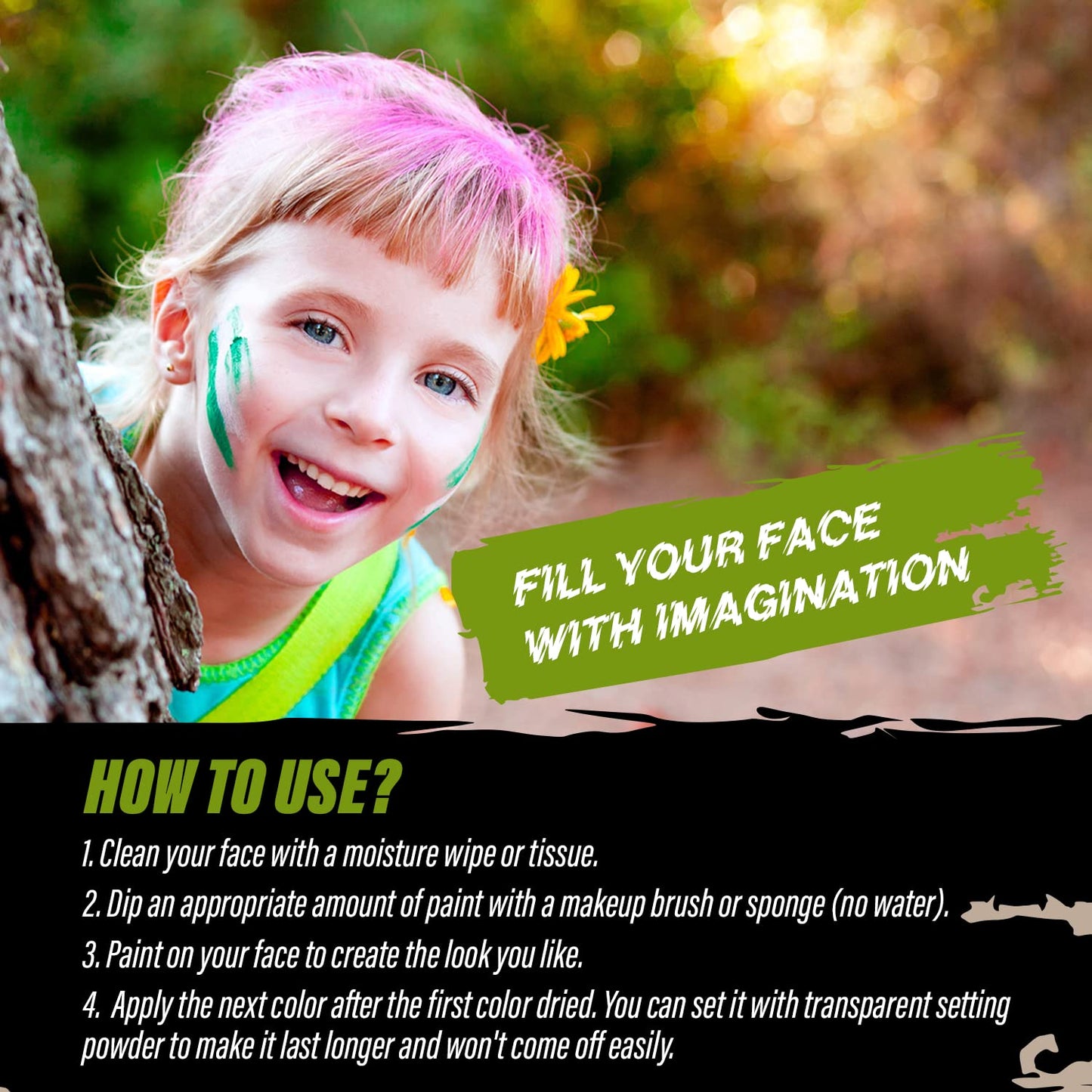 MANIC PANIC Poison Ivy Green Face & Body Paint for Halloween Costumes - Cream Halloween Makeup for Costumes & Cosplay - Smooth, Blendable & Full