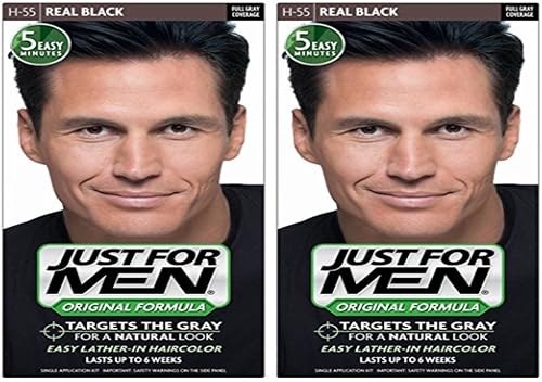 JUST FOR MEN Hair Color H-55 Real Black 1 Each (Pack of 2)