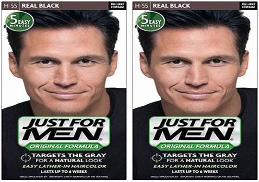 JUST FOR MEN Hair Color H-55 Real Black 1 Each (Pack of 2)