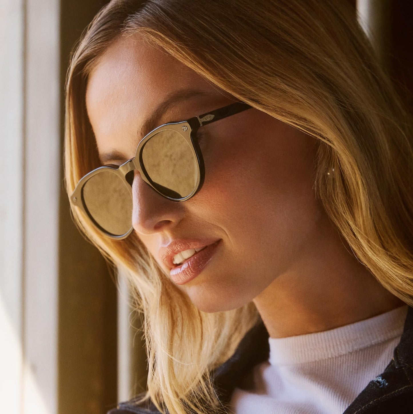 DIFF Yellowstone Sunglasses Beth Round Sunglasses for Women UV400 Polarized Protection, Night Sky Black + Silver w/G15