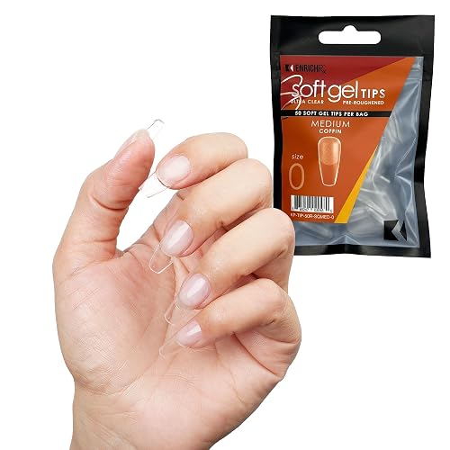 Soft Gel Tips Ultra Clear Pre-Roughened 550 pcs (Medium Coffin) Beauty & Personal Care KUPA