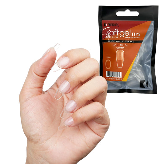 Soft Gel Tips Ultra Clear Pre-Roughened 550 pcs (Medium Coffin) Beauty & Personal Care KUPA