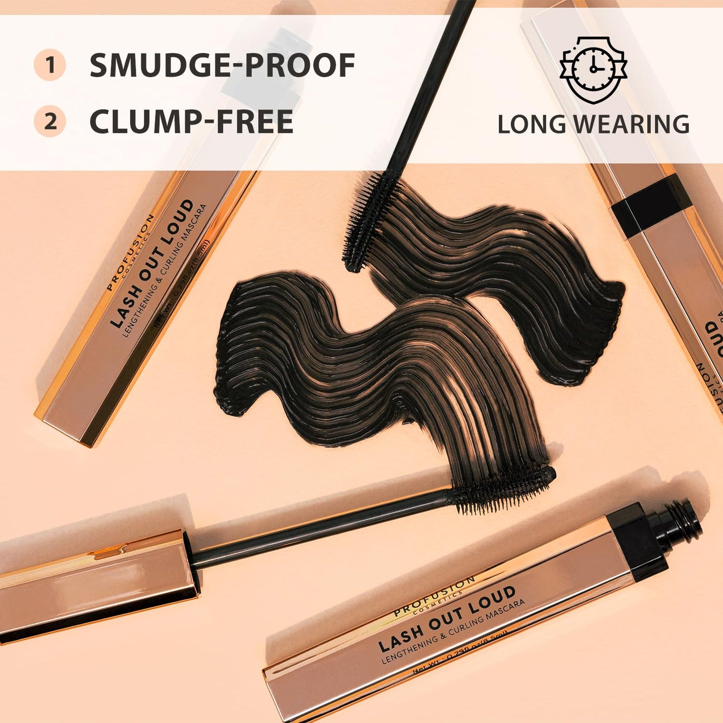 Profusion Cosmetics Lash Out Loud Volumizing and Lengthening Mascara Achieve Ultimate Lash Goals and Get Clump Free, Smudge-Resistant Lashes
