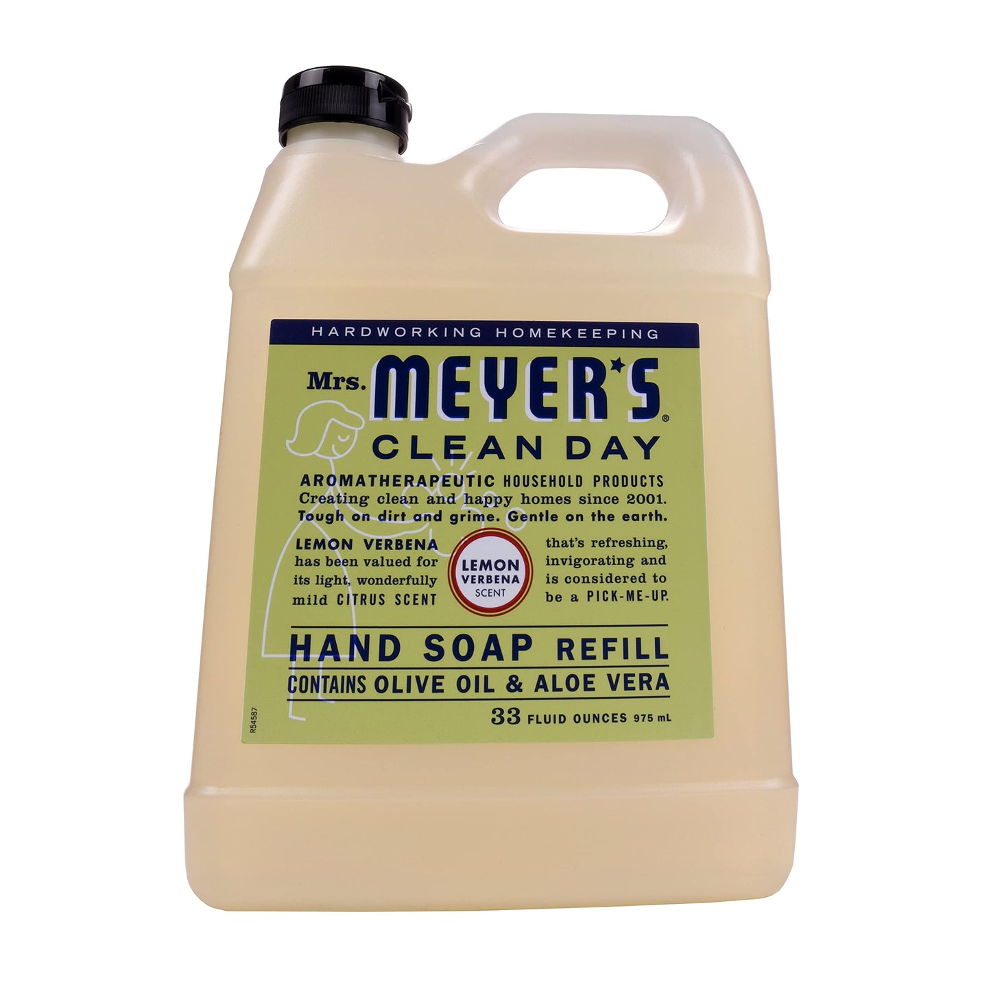 MRS. MEYER'S CLEAN DAY Liquid Hand Soap Refill Bottle, Lemon Verbena Scent, 33 Fl oz (Pack of 1)