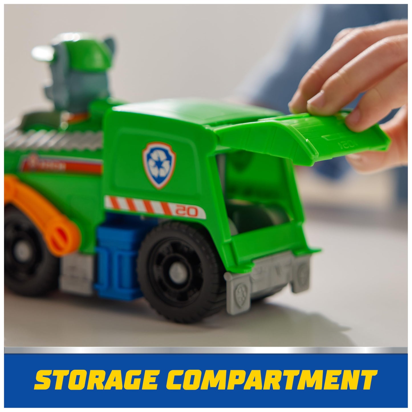 PAW Patrol Rocky’s Recycle Truck – Toy Vehicle with Collectible Action Figure, Eco-Friendly Kids Toy for Boys & Girls Ages 3+