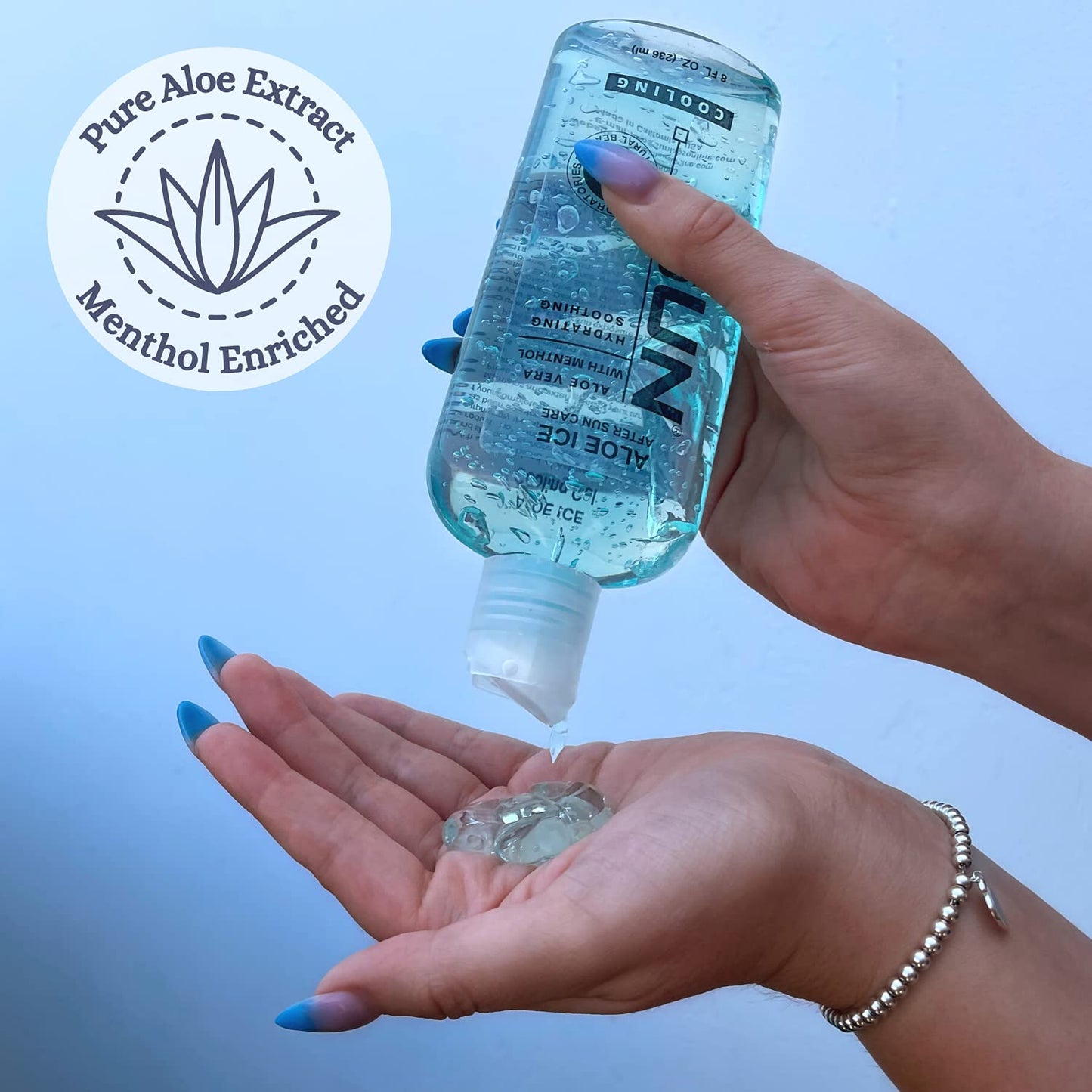 Sun Laboratories by Giesee Aloe Vera Ice Gel - Pure Organic Aloe Vera Gel, After Sun Lotion with Aloe for Sunburn Relief, Natural Aloe Vera Gel