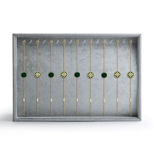 Oirlv Velvet Stackable Jewelry Display Trays Showcase Jewelry Organizer Storage Trays(necklace display)