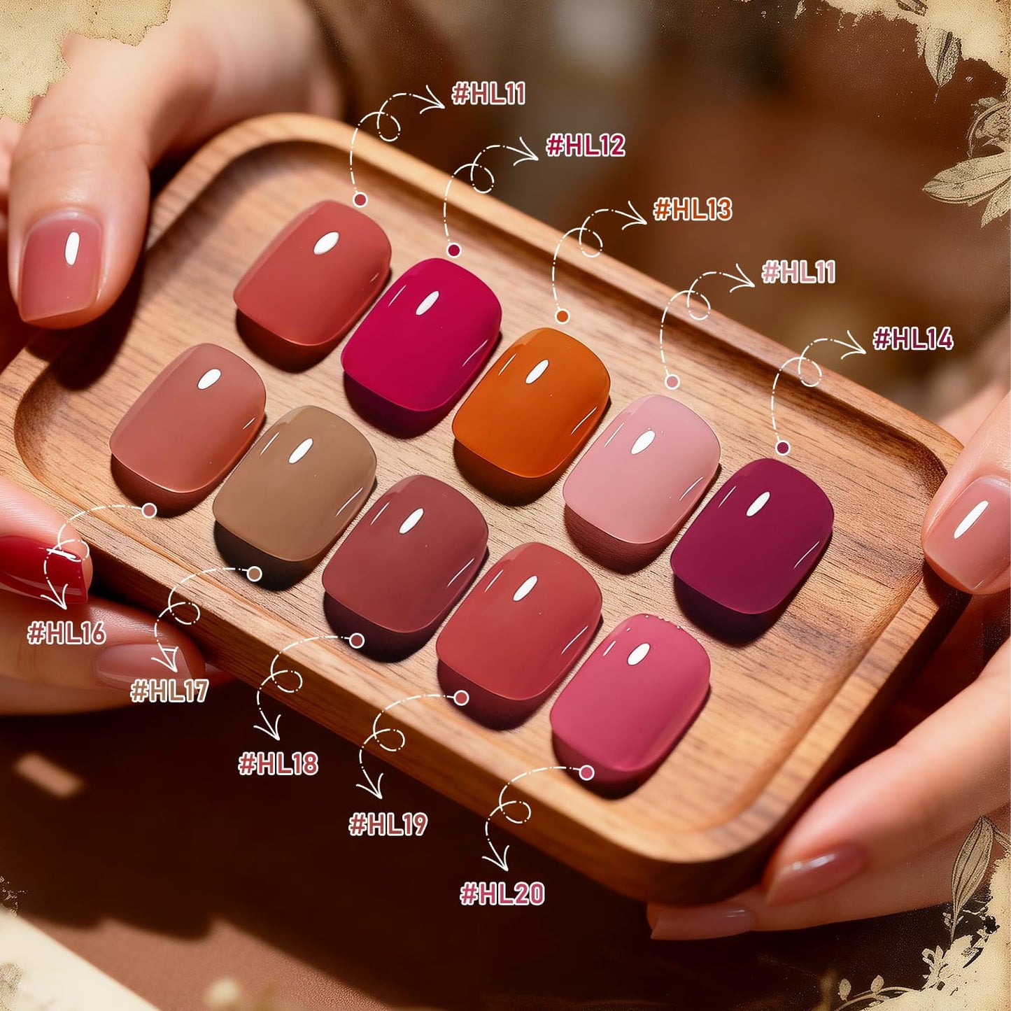 OpenLive 12Pcs Rose Nail Polish Set with Base and Top Coat Burgundy Dark Wine Cherry Red Hot Pink Fingernail Polish Kit Air Quick Dry Regular Finger Beauty and Personal Care OpenLive