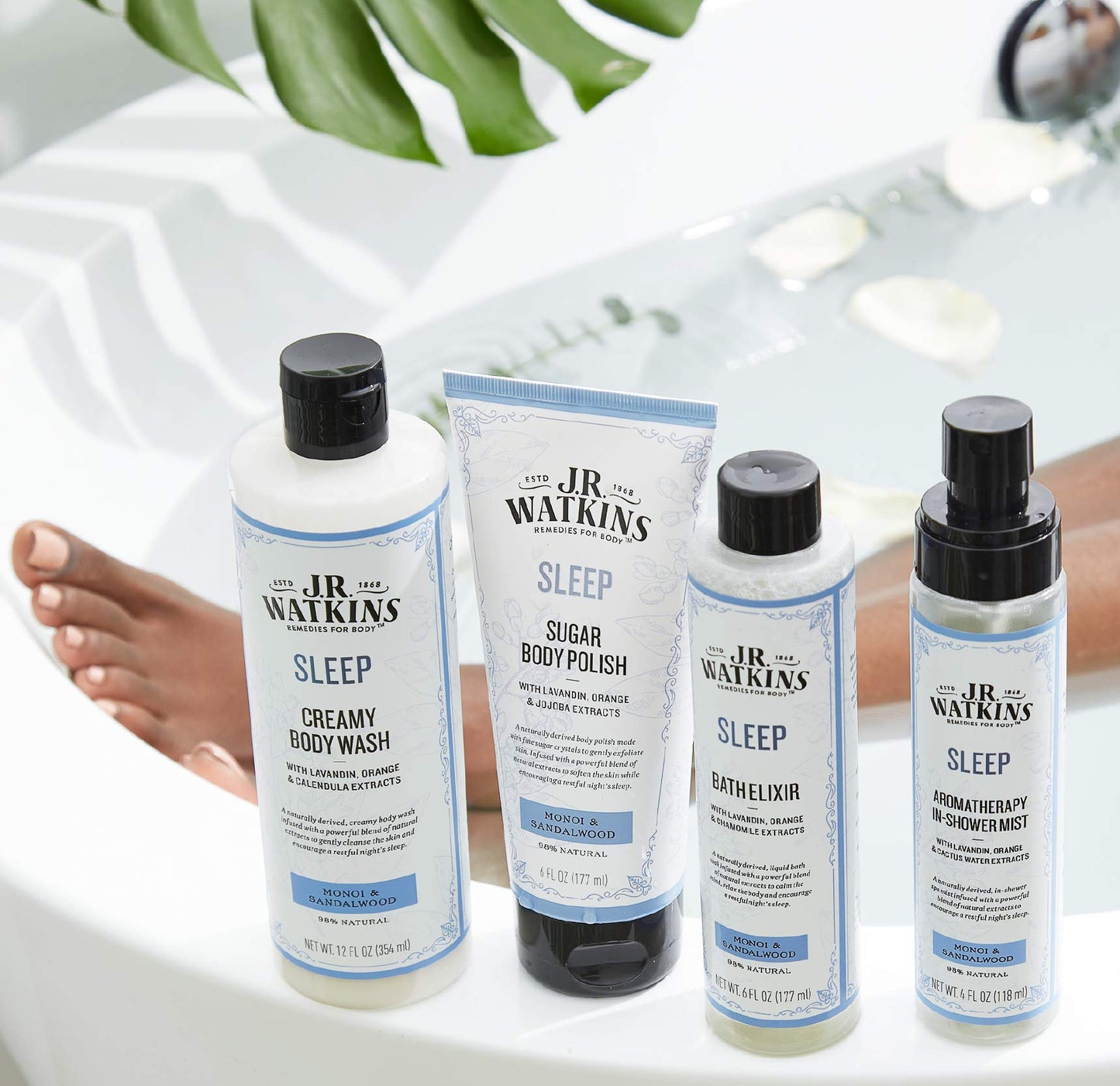 J.R. Watkins Sleep Creamy Moisturizing Body Wash, Cleanses & Encourages Restful Sleep, Natural Monoi & Sandalwood, 12 oz Beauty & Personal Care J.R. Watkins
