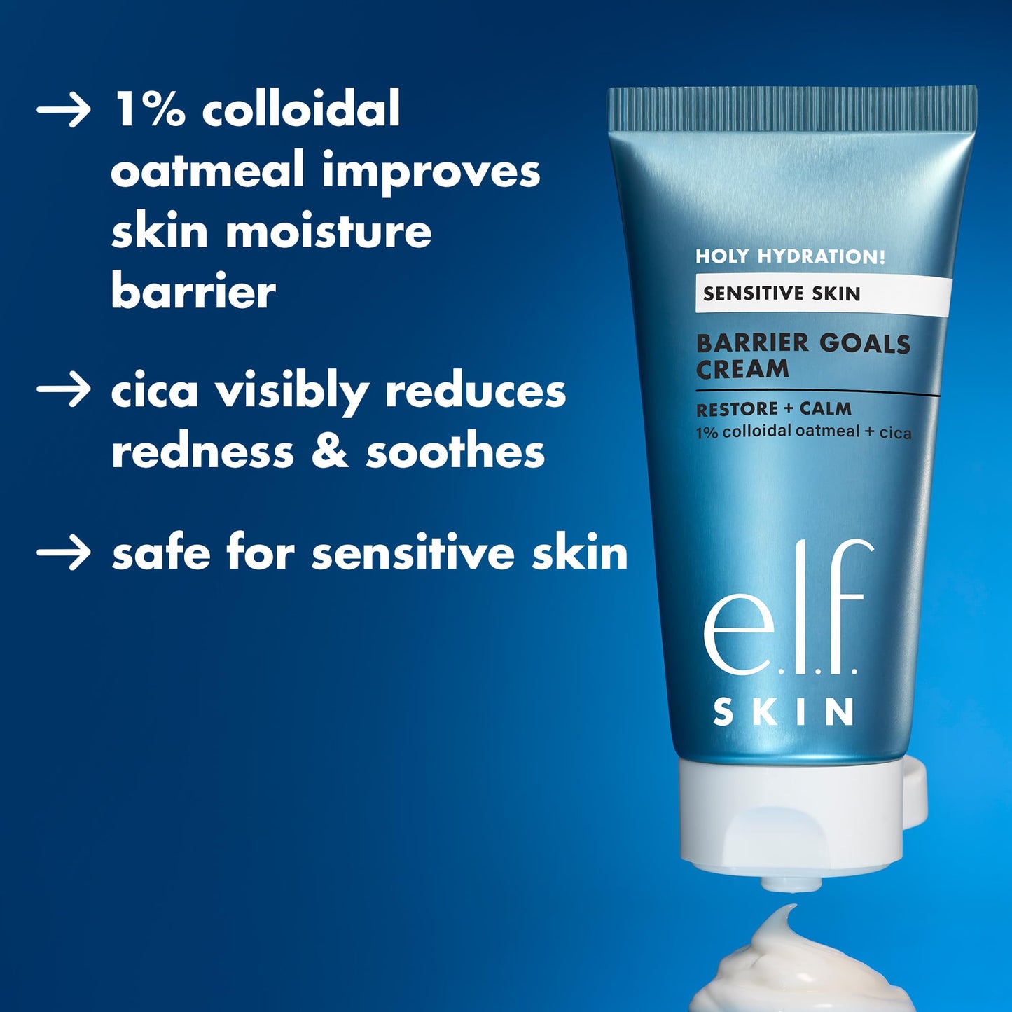 e.l.f. SKIN Holy Hydration! Barrier Goals Cream Mini, Face Moisturizer For Hydrating & Soothing, Helps Visibly Reduce Redness, Vegan & Cruelty-Free