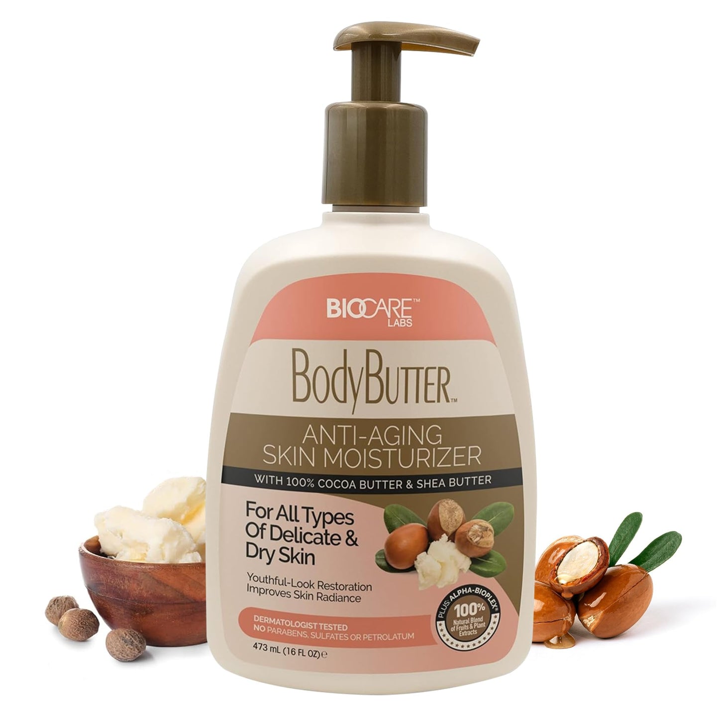 Biocare Body Butter - Infused with Cocoa Butter & Shea Butter plus Alpha-Bioplex for Youthful-Looking, Radiant Complexion, Hydrated, Smoother, Firmer