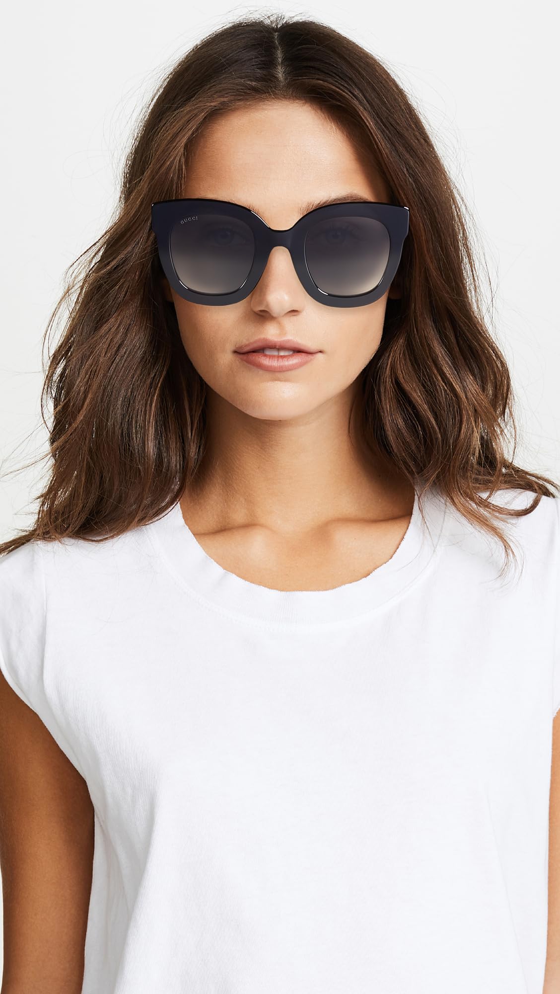 Gucci Women's Urban Stars Rectangle Sunglasses, Black/Grey, One Size