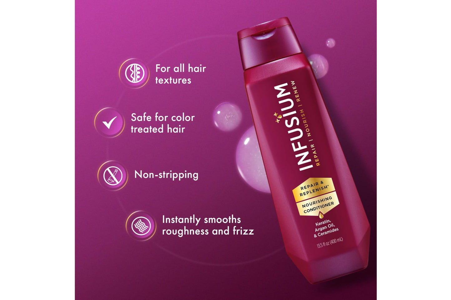 Infusium Professional Treatments Haircare - Moisturize + Replenish With Avocado & Olive Oils - Shampoo & Conditioner Set - Net Wt. 13.5 FL OZ (400 mL)